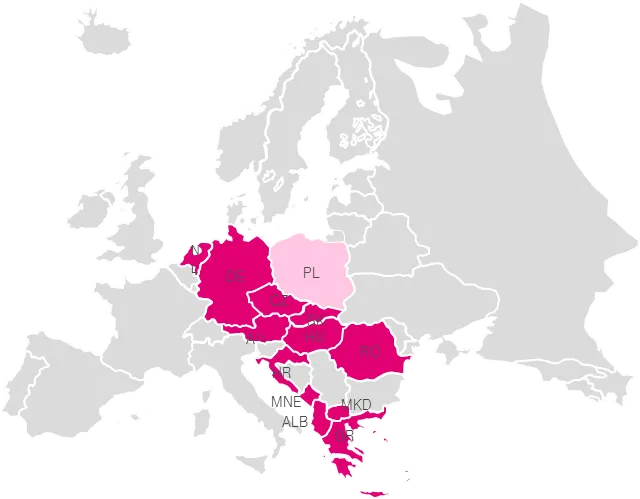 mapa europy roaming, koszty roamingu plus