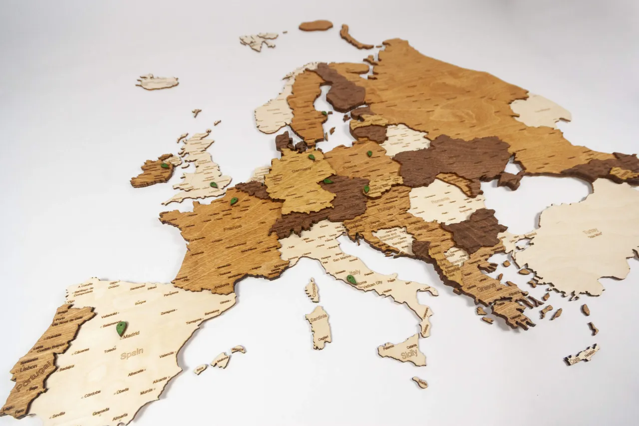 Mapa Europy z zaznaczonymi krajami UE i EOG