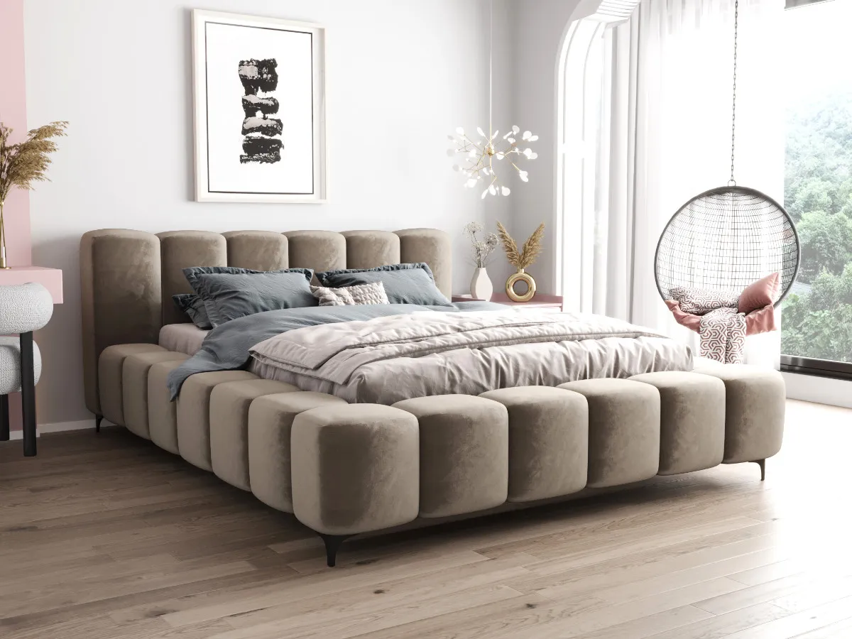 łóżka tapicerowane nowoczesne sypialnie