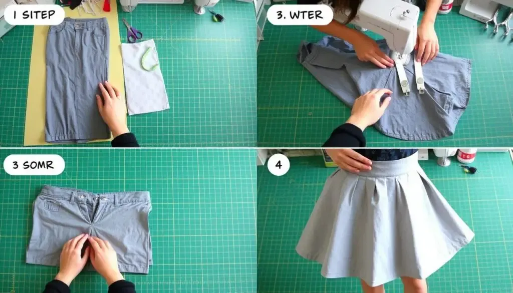 Jak zrobić sp&oacute;dnicę ze spodni dżinsowych krok po kroku instrukcja