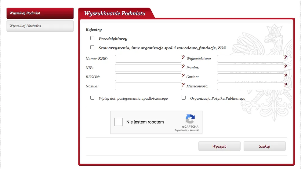 rejestry publiczne weryfikacja firmy KRS CEIDG