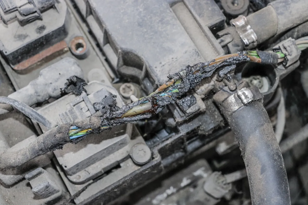 spalony silnik elektryczny objawy dym zapach