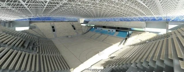 Panorama Kielc z halą sportową w tle