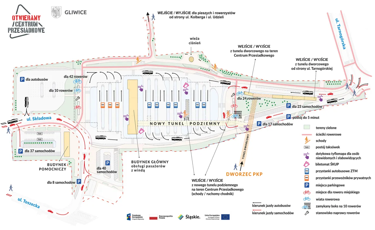 Centrum Przesiadkowe Gliwice perony autobusowe