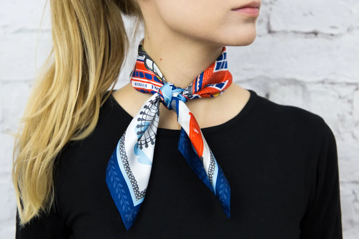 różne sposoby wiązania chusty na szyi