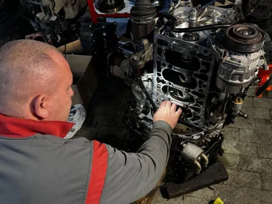 mechanik wymieniający olej w samochodzie