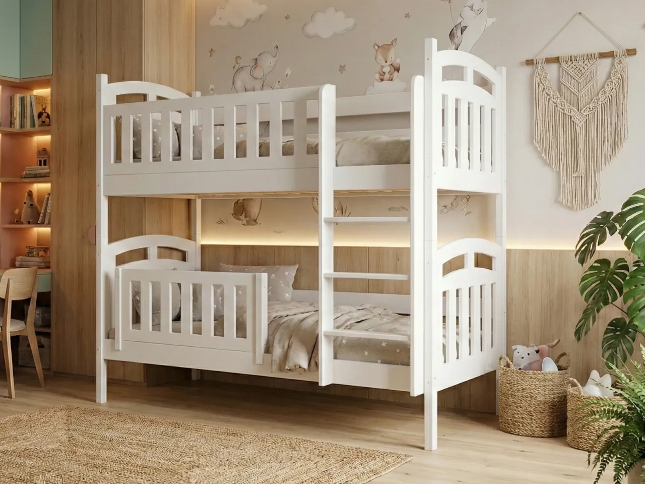 Solidna rama łóżka piętrowego stelaż barierka