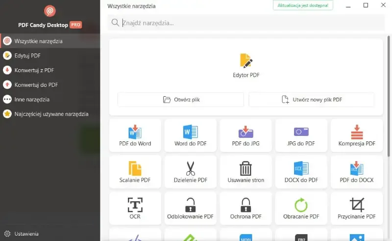 przykładowy interfejs konwertera zdjęć do pdf online