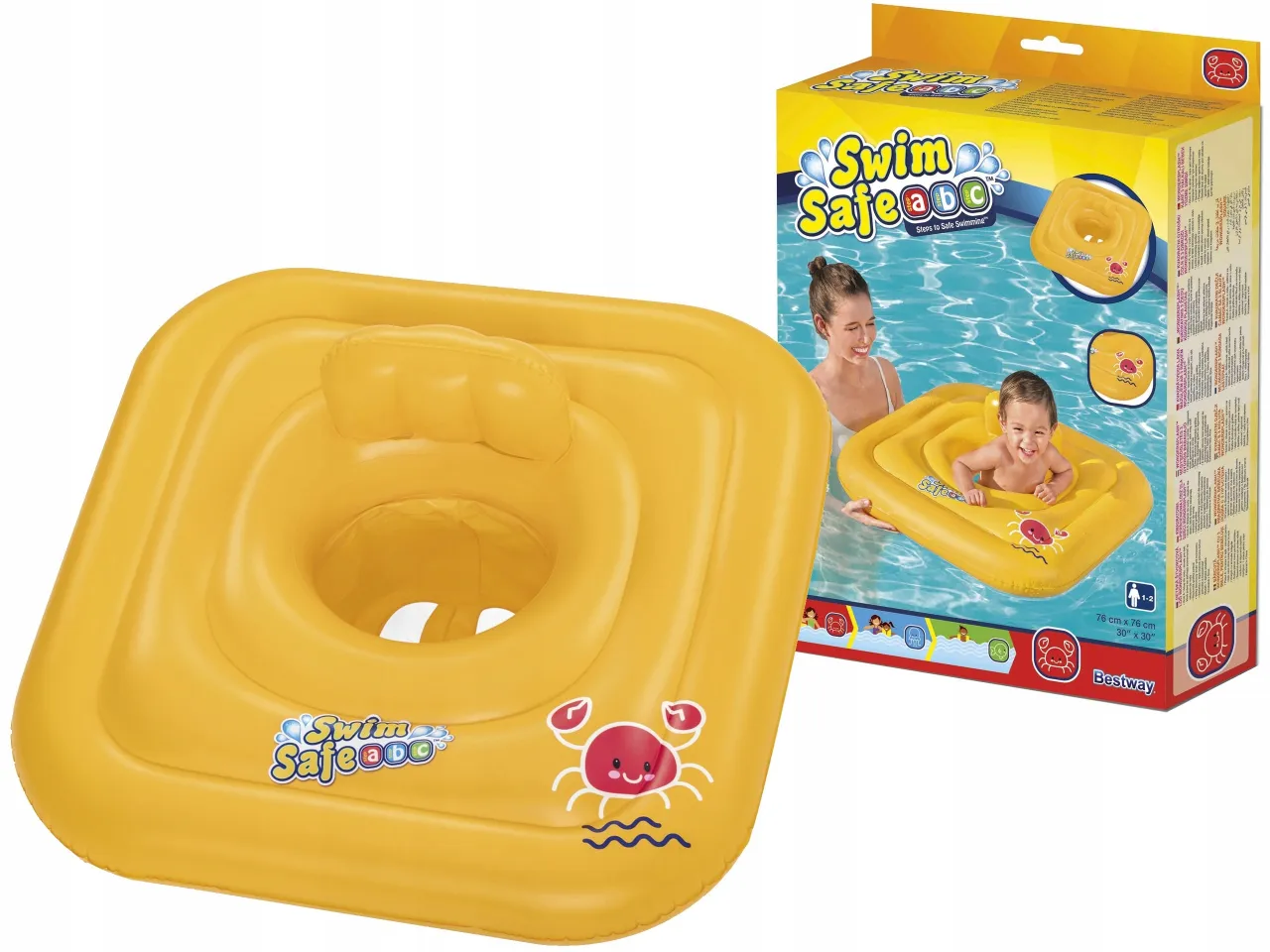 dziecko bezpieczne w k&oacute;łku do pływania z siedziskiem