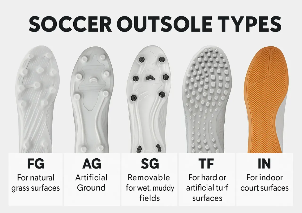 różnice podeszwy butów piłkarskich TF AG FG