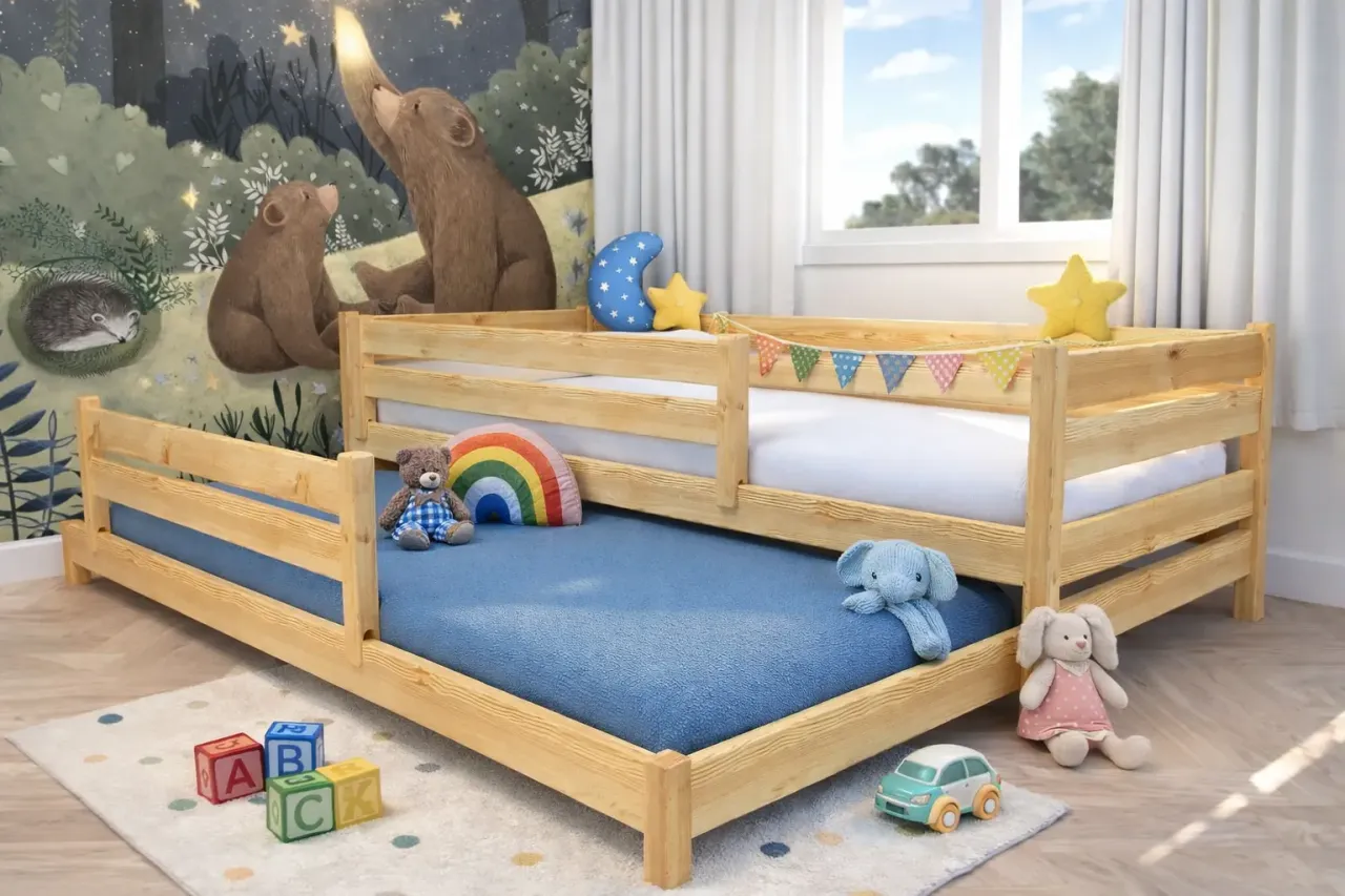 r&oacute;żne typy ł&oacute;żek dla maluch&oacute;w: toddler bed, ł&oacute;żko Montessori, ł&oacute;żko rosnące