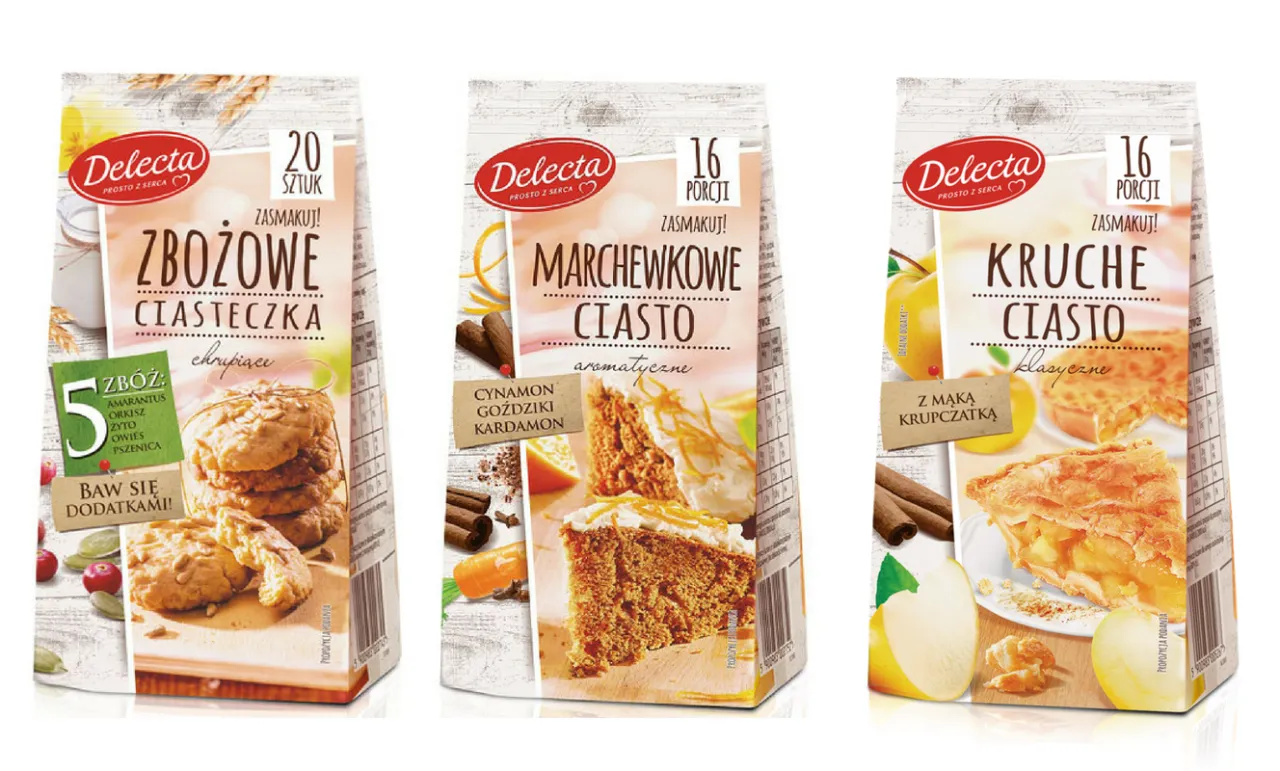 Ulepszone ciasta z mieszanek Delecta dodatki dekoracje