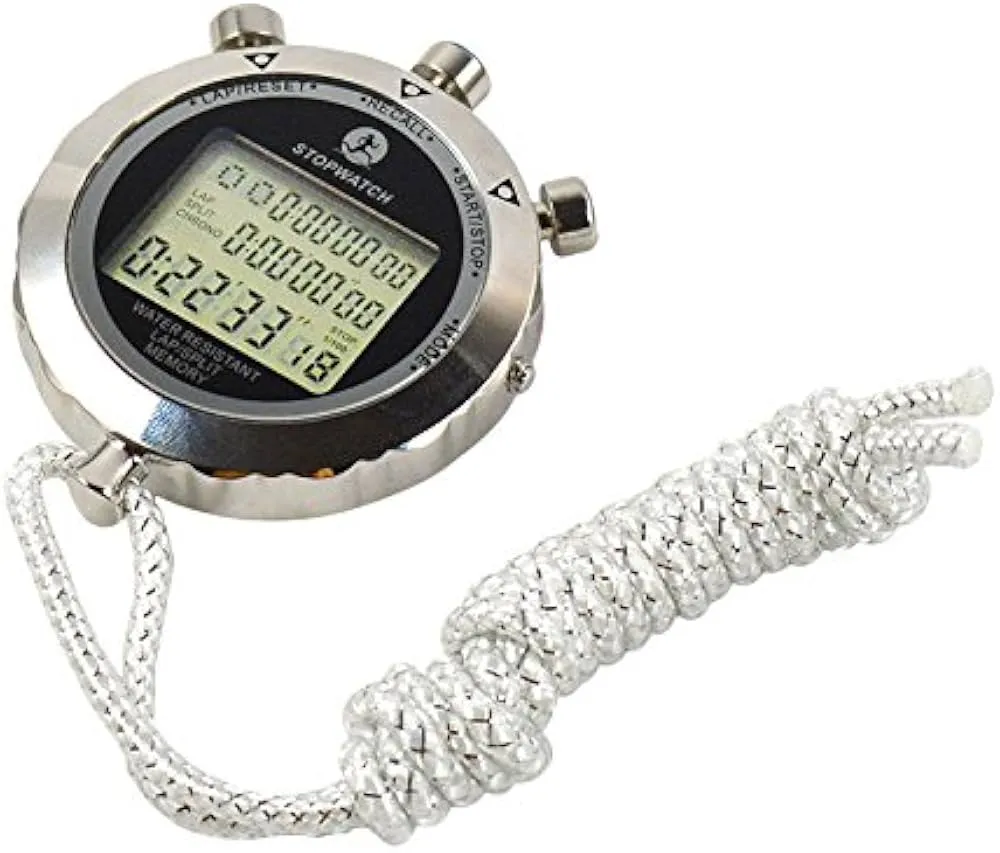 osoba mierząca czas treningu, stoper, zegarek sportowy