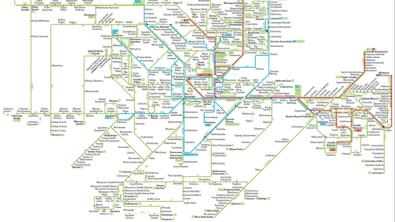 Mapa komunikacyjna Szczecina