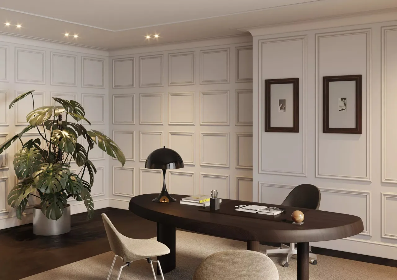 sztukateria w nowoczesnym salonie ramki listwy