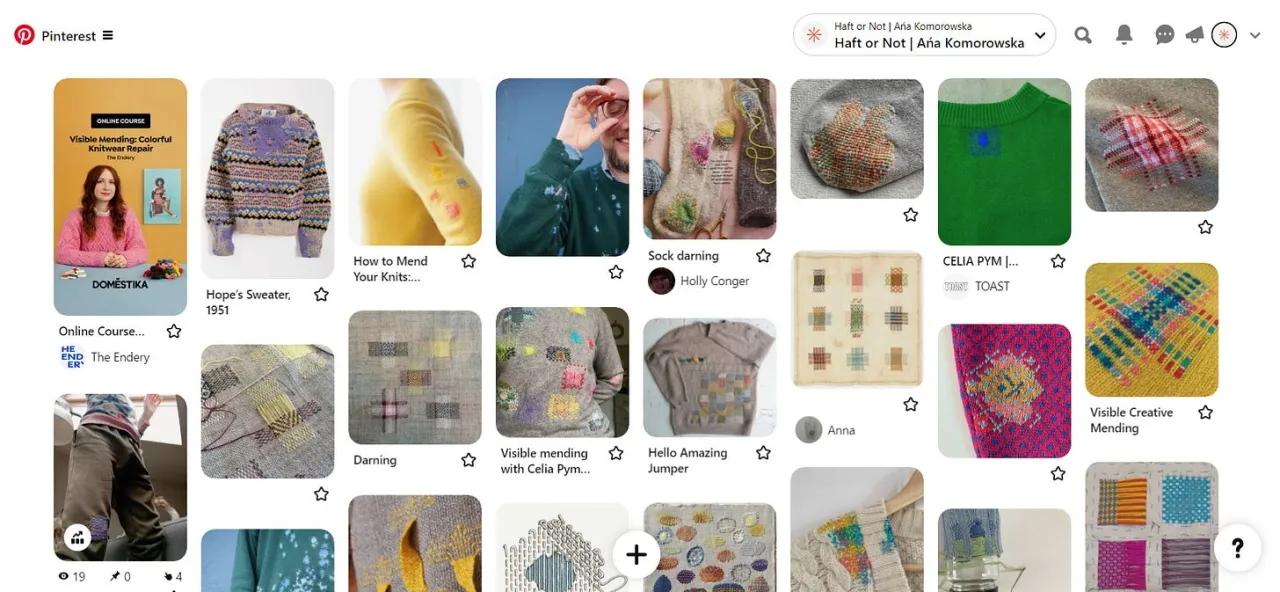 przykłady visible mending na ubraniach