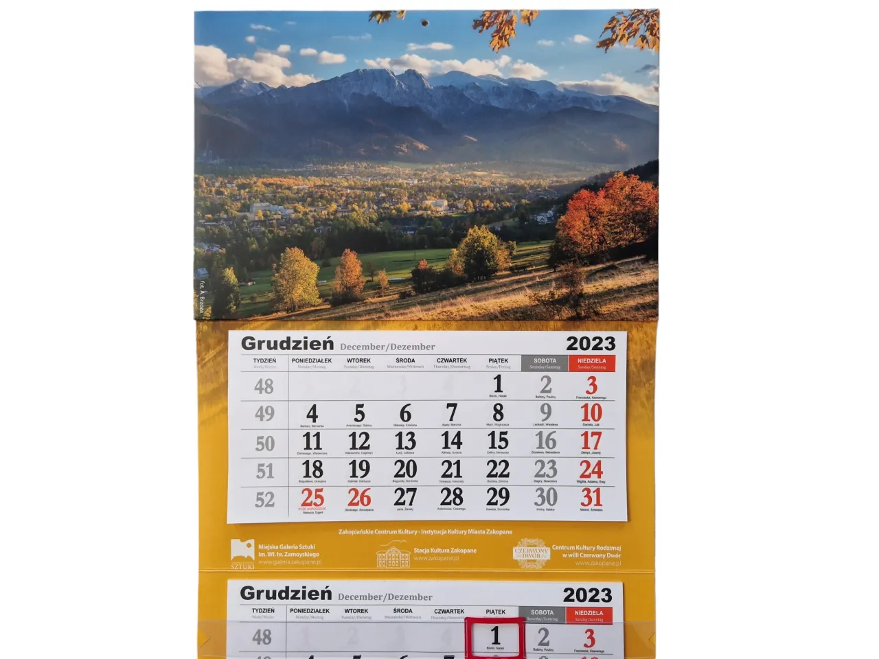 kalendarz sezon&oacute;w turystycznych Zakopane