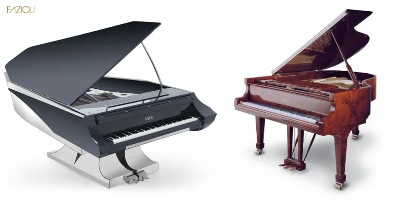 fortepian Steinway & Sons, fortepian Fazioli, wnętrze fabryki fortepianów