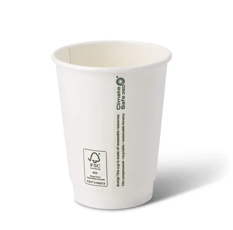 różne rodzaje kubków jednorazowych do gorących napojów (papier, pulpa, dwuścienne)