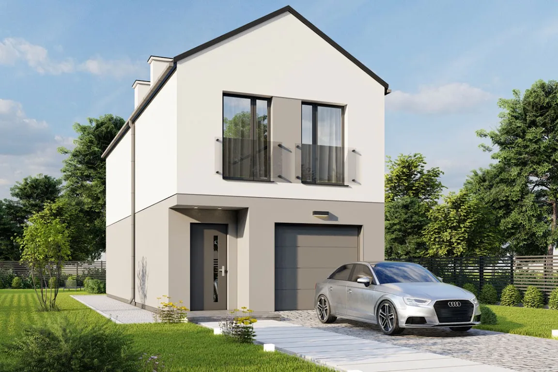 projekty dom&oacute;w na wąską działkę 12m