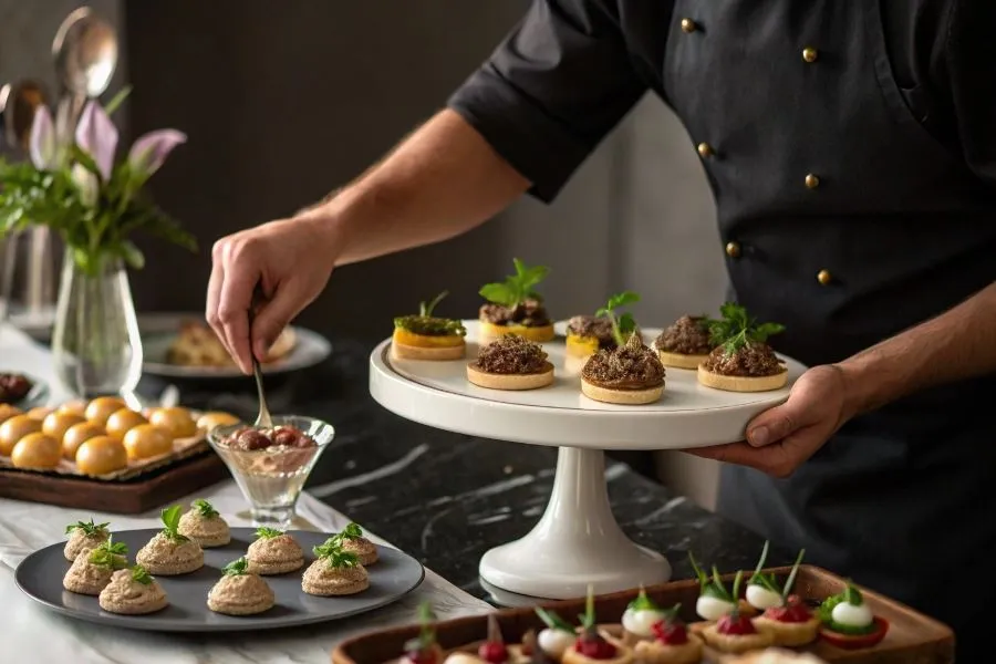 elegancka dekoracja pasztetu na przystawkę