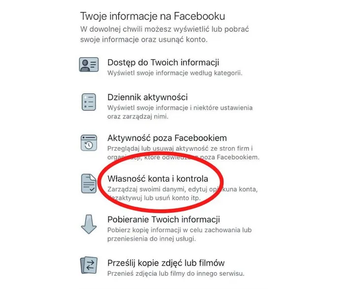 usuwanie konta facebook na telefonie zrzuty ekranu