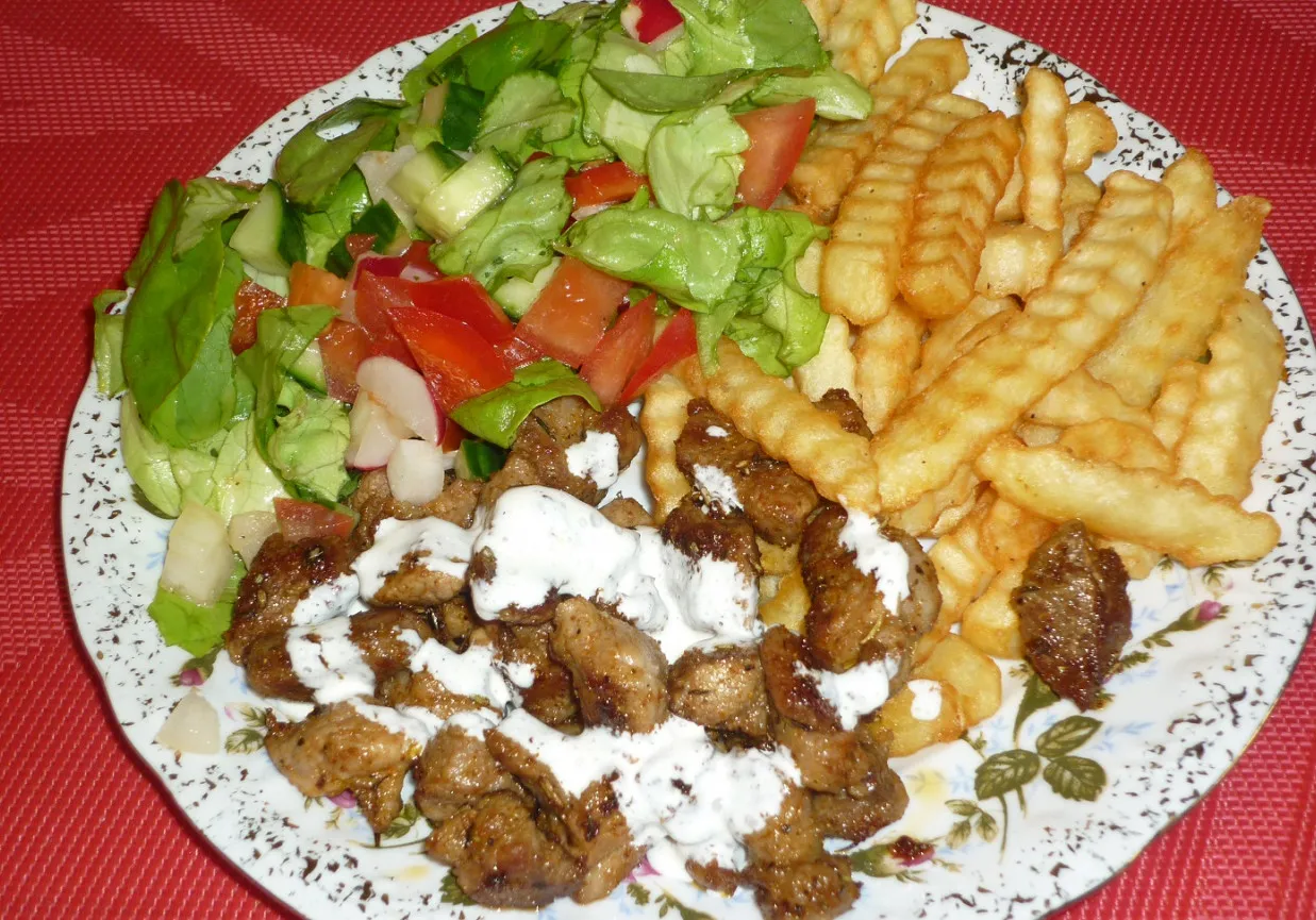 domowy gyros z szynki wieprzowej danie