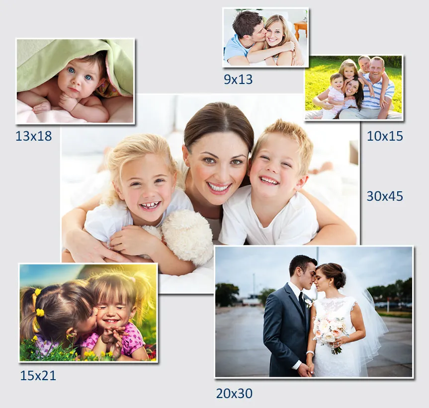 r&oacute;żne formaty zdjęć wywołanych, odbitki, zdjęcia do dokument&oacute;w