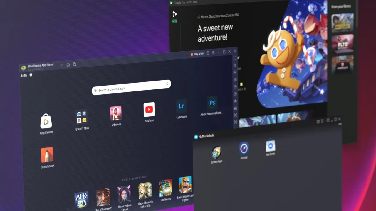emulator androida na pc interfejs