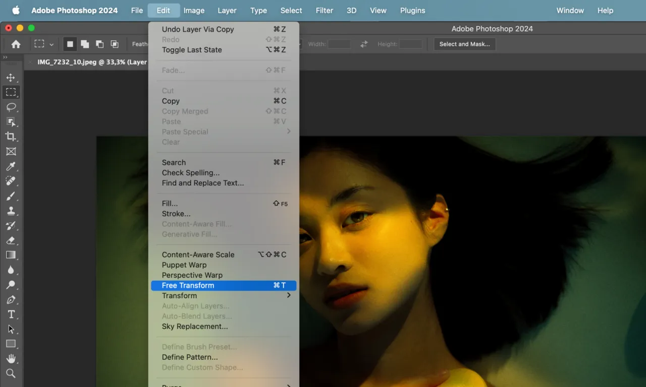 Menu Edycja w Photoshopie, opcja 