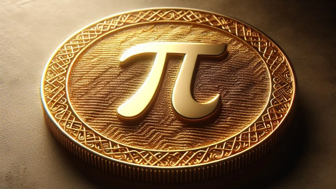 Złota moneta z symbolem Pi, symbolizująca nadzieję na przyszłość pi network kiedy na giełdzie.