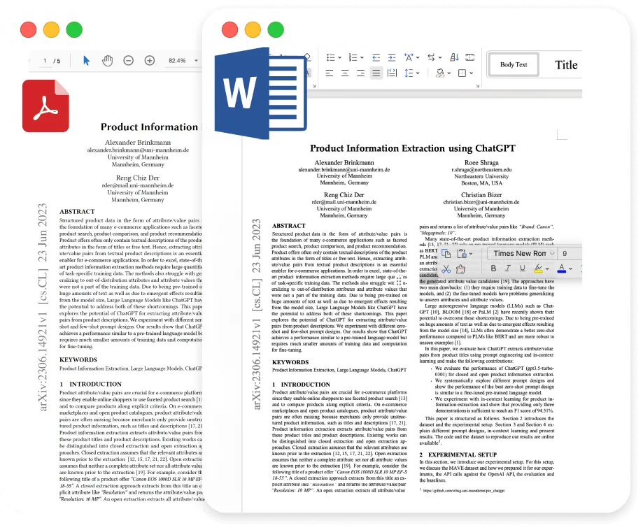 Porównanie konwerterów PDF na Word