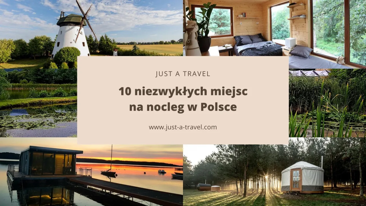 różne typy noclegów w Polsce ilustracja