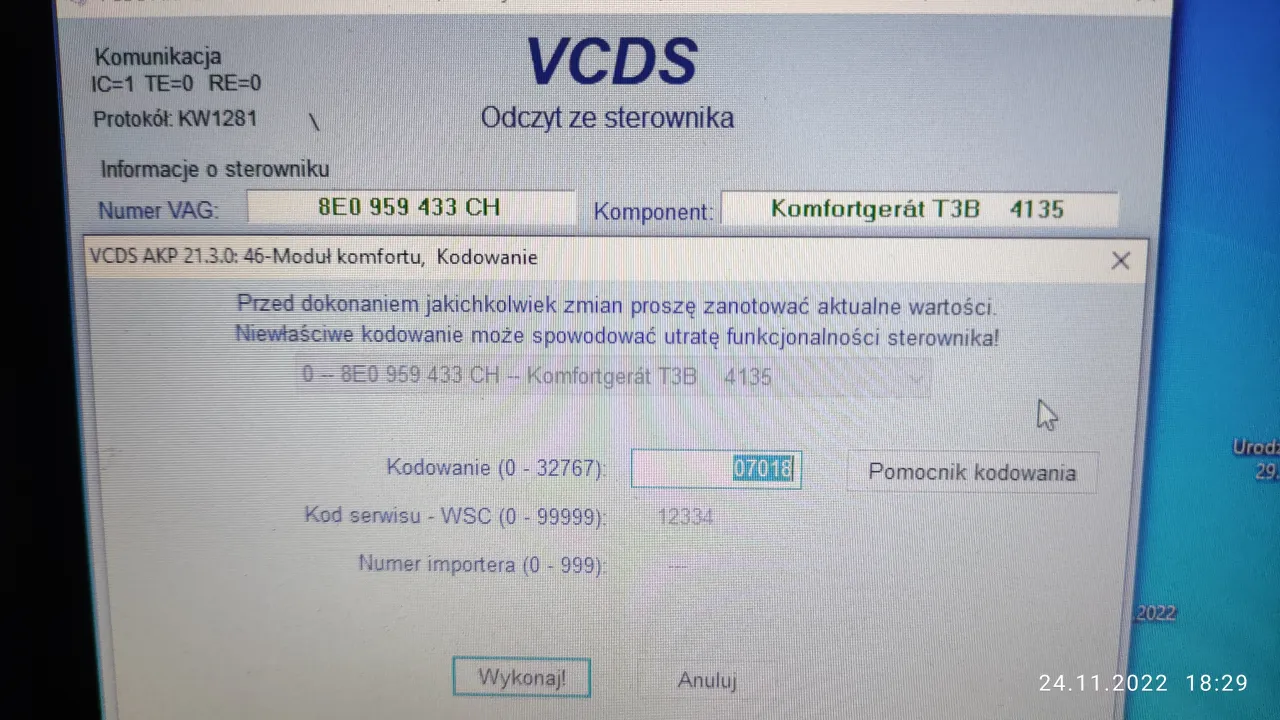 Audi A4 B5 wymiana modułu komfortu