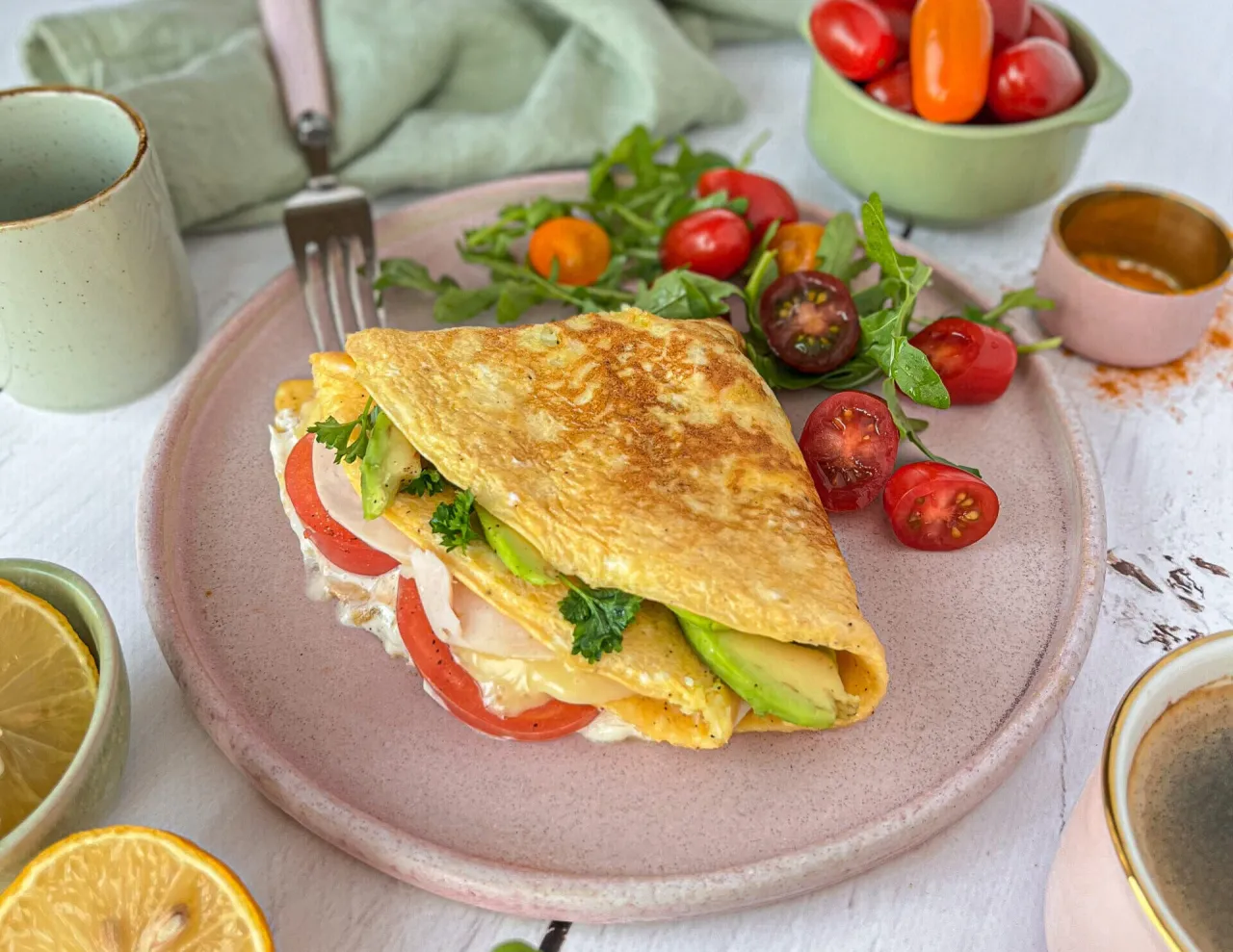 Zdrowe składniki na omlet