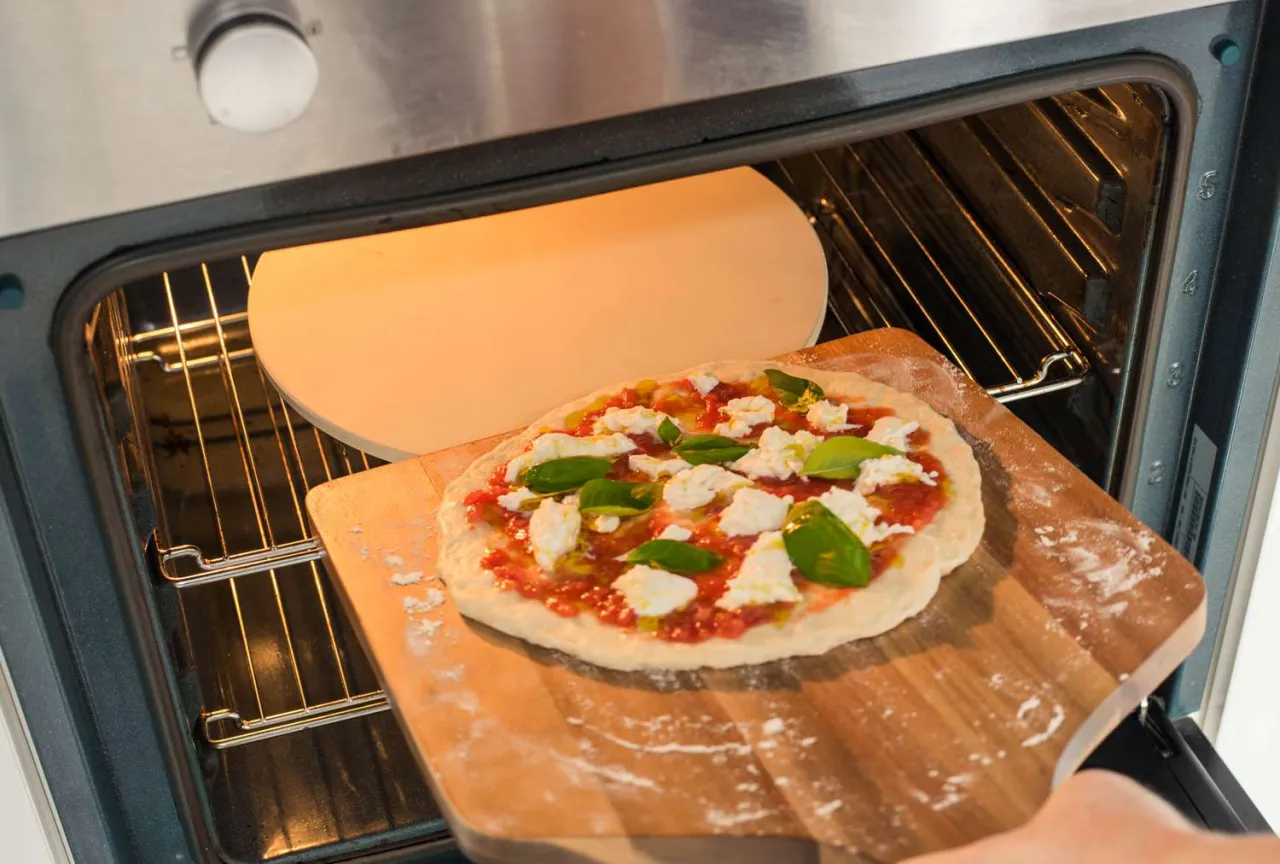 pizza stone in oven
