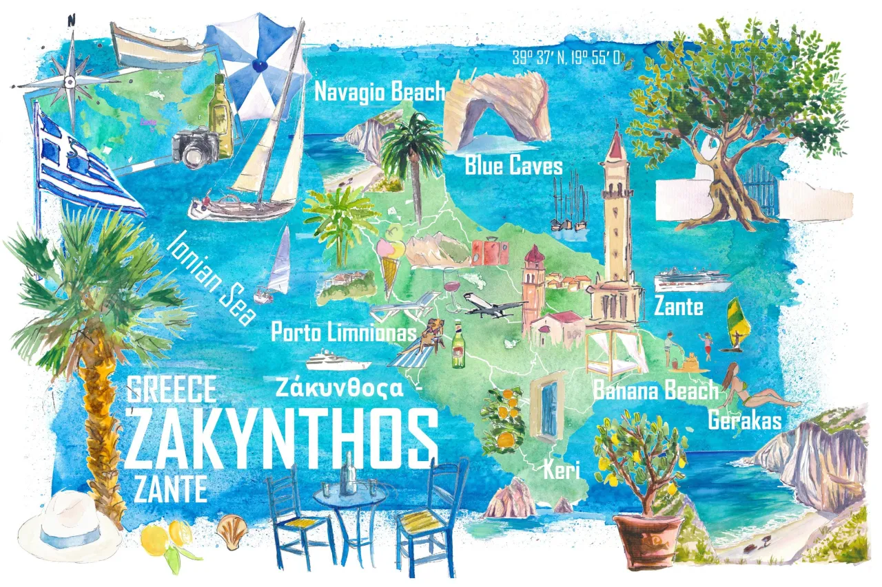 Charakterystyczna biało-niebieska architektura Cyklad