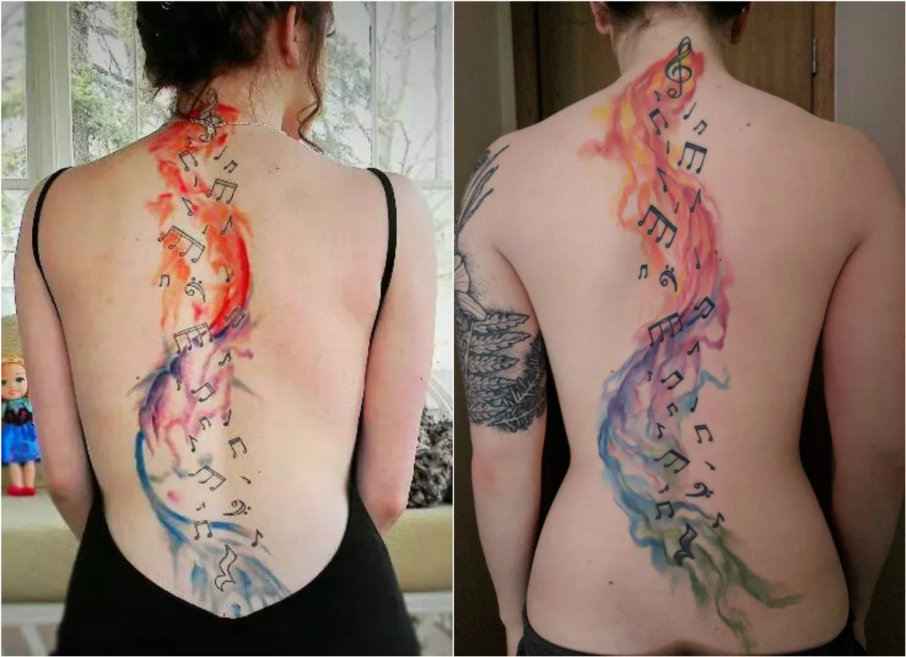 tatuaż po latach przed i po