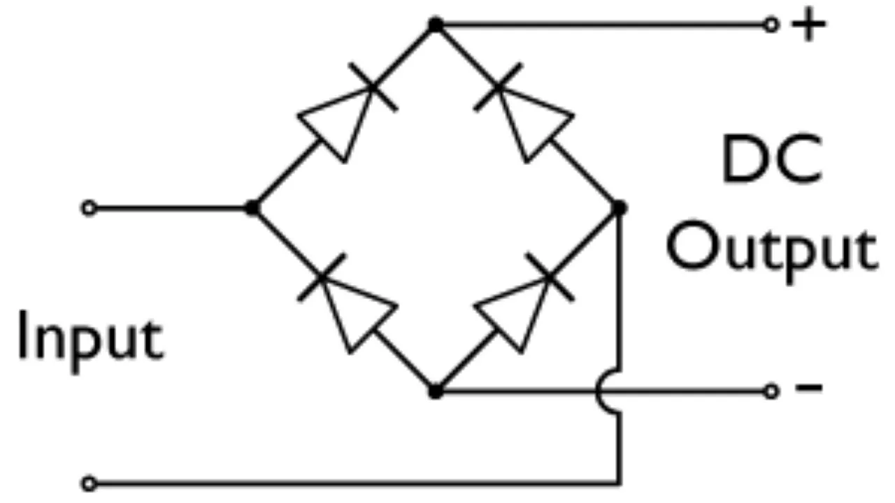 schemat prostownika z transformatorem i mostkiem graetza