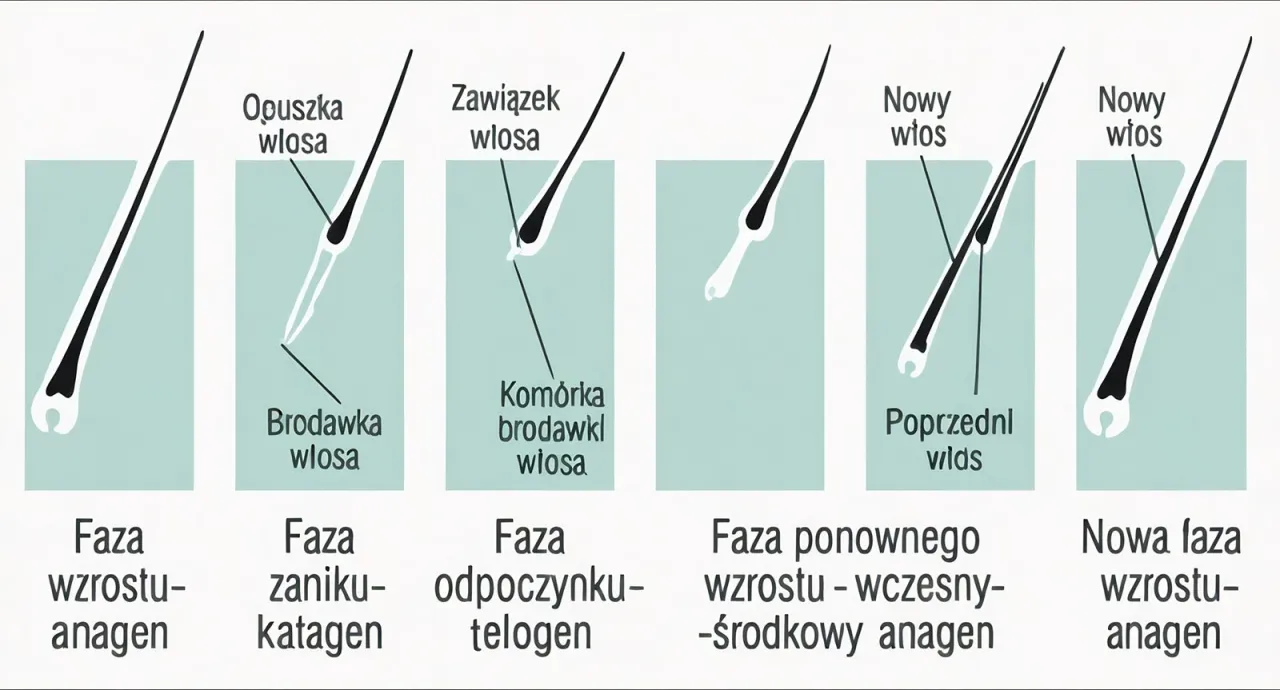 Cykl wzrostu włosa anagen katagen telogen