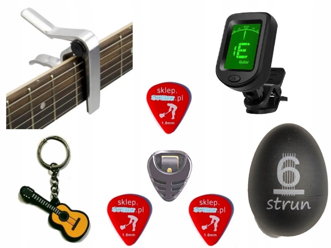 akcesoria do gitary elektrycznej stroik kostki pasek struny