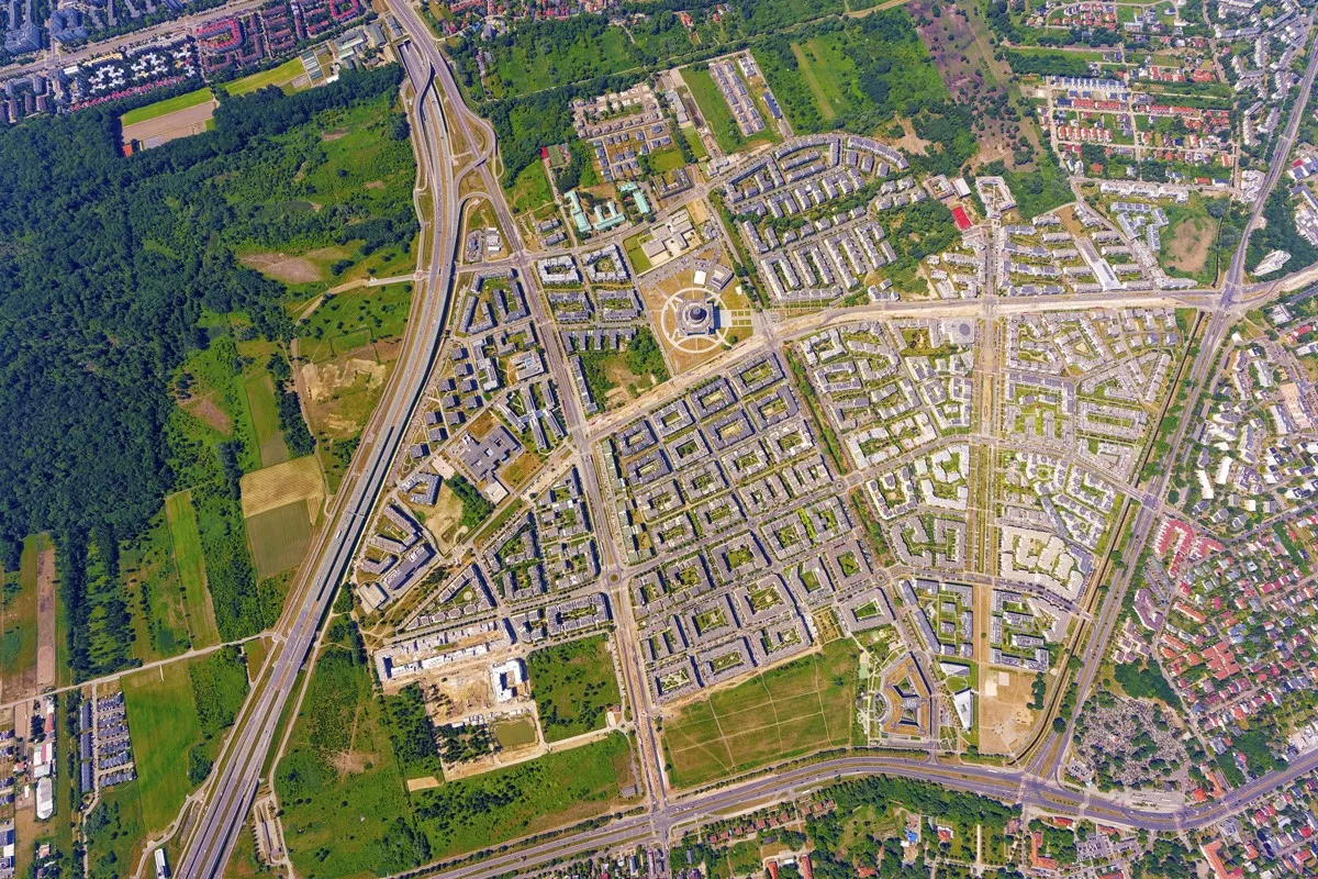 Zdjęcie lotnicze Miasteczka Wilan&oacute;w w Warszawie