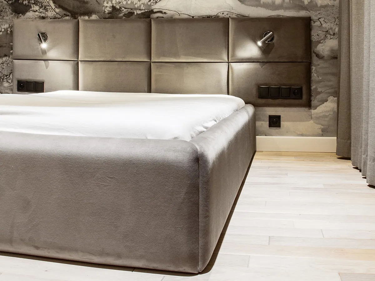 nowoczesne łóżko tapicerowane