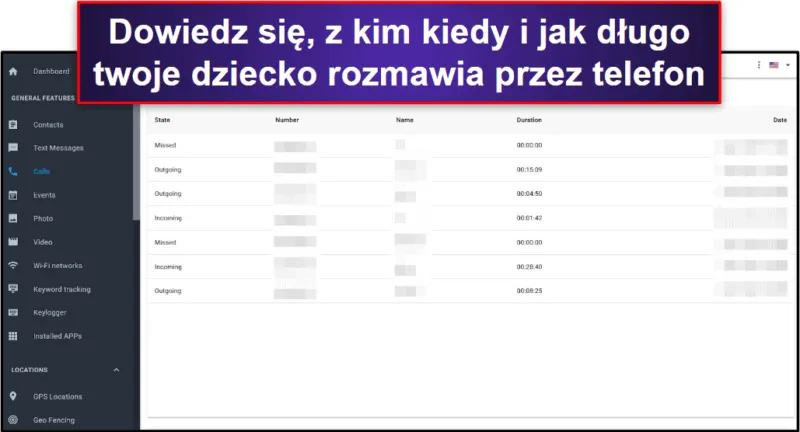 Por&oacute;wnanie funkcji aplikacji do kontroli rodzicielskiej, interfejs aplikacji mSpy