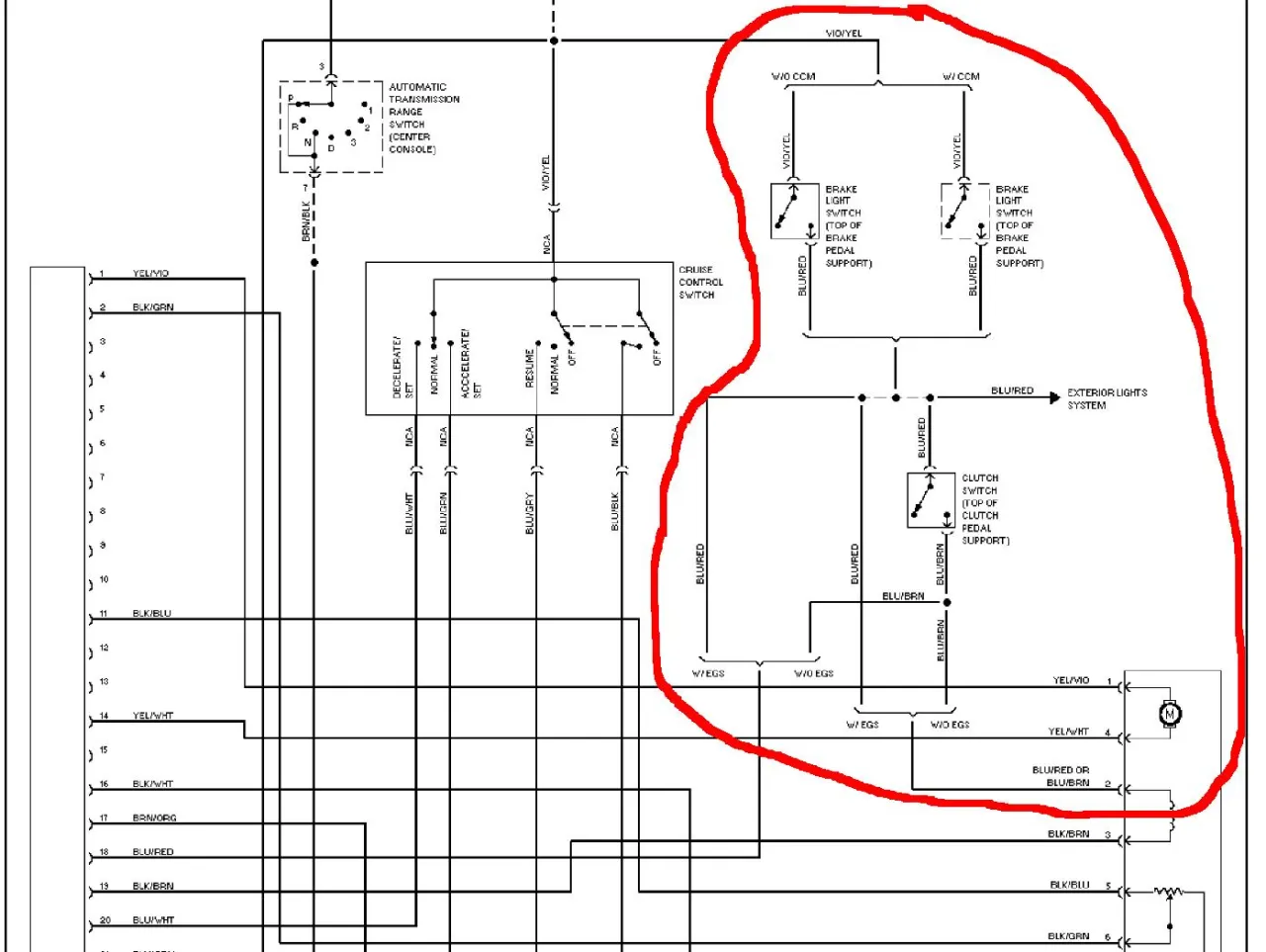 czujnik położenia pedału sprzęgła schemat