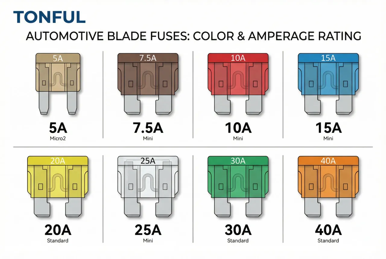 rodzaje bezpiecznik&oacute;w samochodowych kolory amperaż