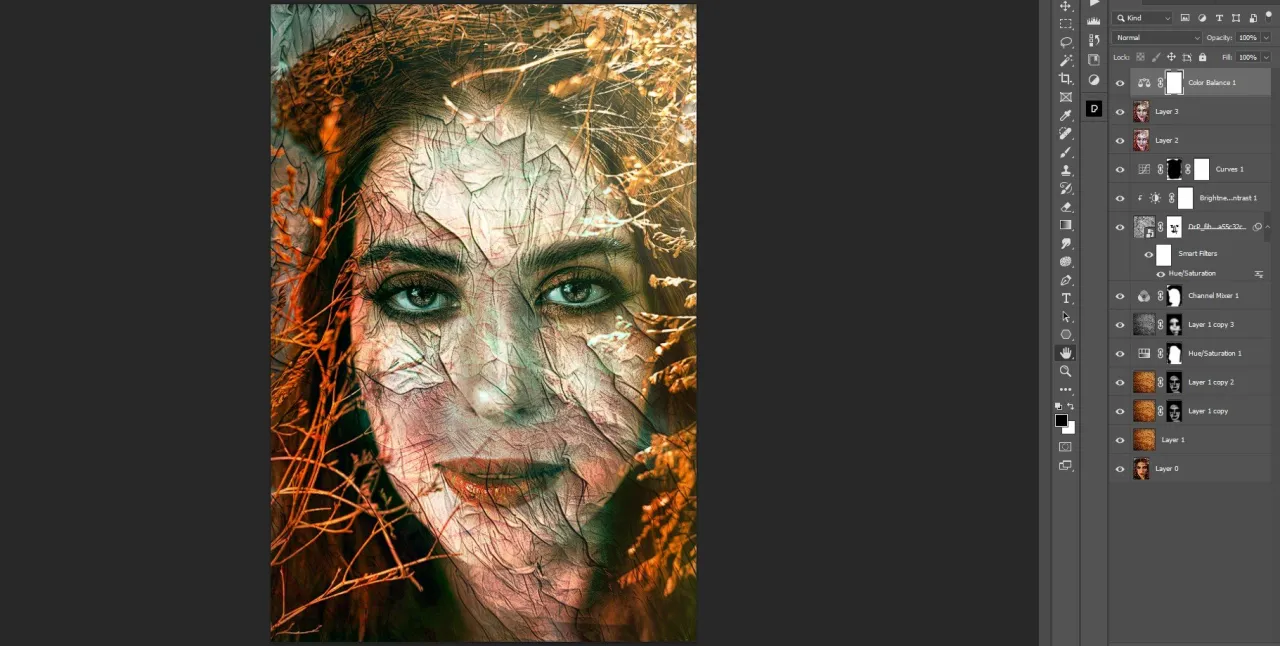 Photoshop blending modes color overlay example