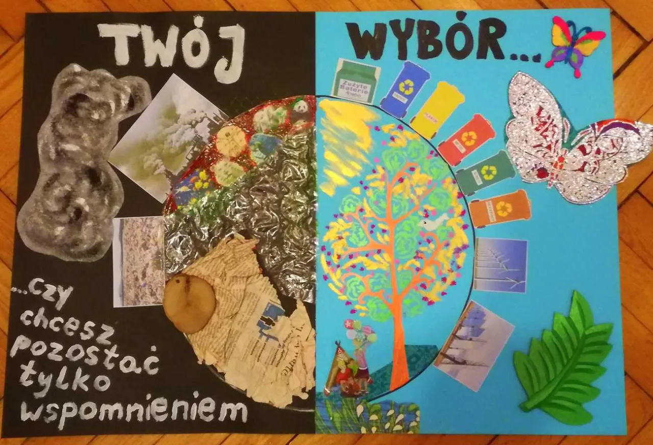 kreatywne plakaty o recyklingu dla dzieci