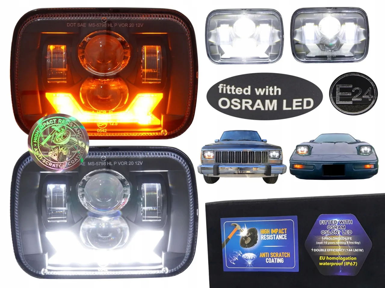 homologacja E na lampie samochodowej