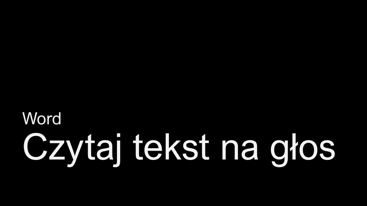 Word aktywacja czytania na głos krok po kroku
